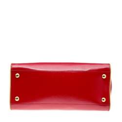 Pre Owned Prada Red Patent Leather Open Satchel