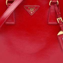 Pre Owned Prada Red Patent Leather Open Satchel