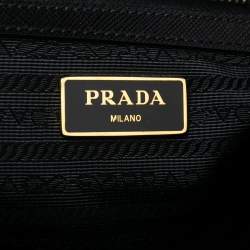 Pre Owned Prada Black Saffiano Lux Leather Executive Galleria Double Zip Tote