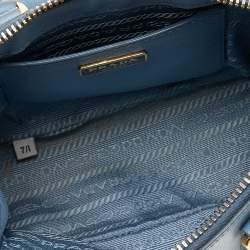 Pre Owned Prada Blue Saffiano Lux Leather Mini Promenade Crossbody Bag
