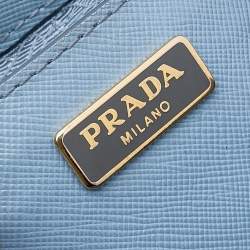 Pre Owned Prada Blue Saffiano Lux Leather Mini Promenade Crossbody Bag