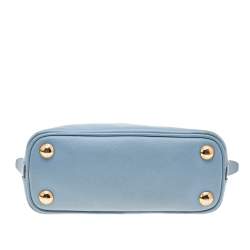 Pre Owned Prada Blue Saffiano Lux Leather Mini Promenade Crossbody Bag