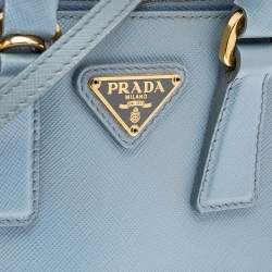 Pre Owned Prada Blue Saffiano Lux Leather Mini Promenade Crossbody Bag