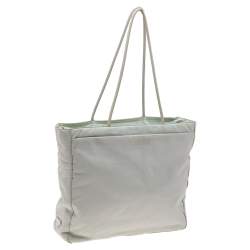 Pre Owned Prada Grey Tessuto Nylon Top Zip Tote