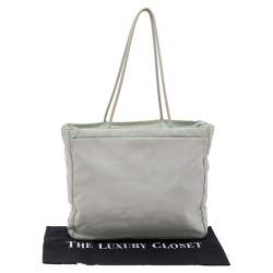 Pre Owned Prada Grey Tessuto Nylon Top Zip Tote