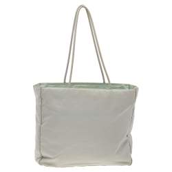 Pre Owned Prada Grey Tessuto Nylon Top Zip Tote