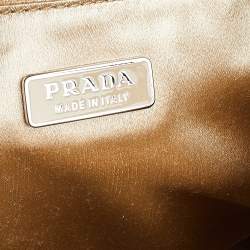 Pre Owned Prada Metallic Gold Leather Baguette Bag