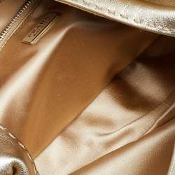 Pre Owned Prada Metallic Gold Leather Baguette Bag