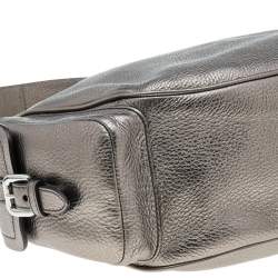 Pre Owned Prada Metallic Vitello Daino Leather Hobo