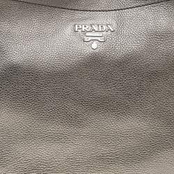 Pre Owned Prada Metallic Vitello Daino Leather Hobo