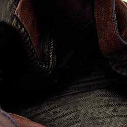 Pre Owned Prada Brown Cervo Leather Hobo