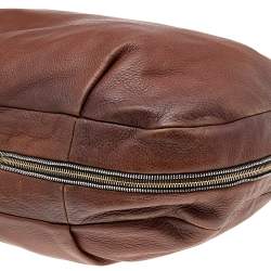 Pre Owned Prada Brown Cervo Leather Hobo