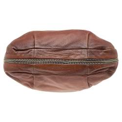 Pre Owned Prada Brown Cervo Leather Hobo