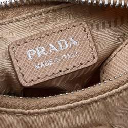 Pre Owned Prada Beige Nylon Re-Edition 2005 Shoulder Bag