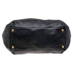 Pre Owned Prada Black Cervo Lux Leather Chain Tote