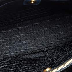 Pre Owned Prada Navy Blue Saffiano Lux Leather Medium Middle Zip Tote