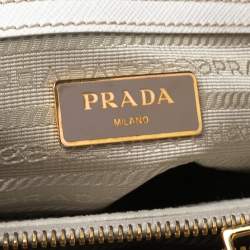 Pre Owned Prada White Saffiano Leather Mini Galleria Tote