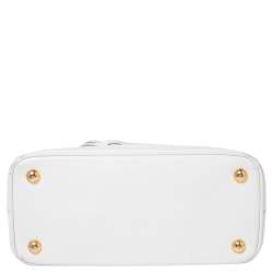 Pre Owned Prada White Saffiano Leather Mini Galleria Tote