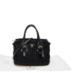 Pre Owned Prada Black Tessuto Nylon Gaufre Tote 