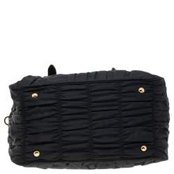 Pre Owned Prada Black Tessuto Nylon Gaufre Tote 