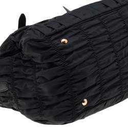 Pre Owned Prada Black Tessuto Nylon Gaufre Tote 