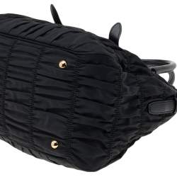 Pre Owned Prada Black Tessuto Nylon Gaufre Tote 