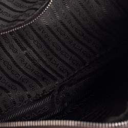 Pre Owned Prada Dark Brown/Cream Perforated Leather Drive Bowler Bag