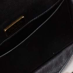 Pre Owned Prada Black/Green Saffiano Leather and Alligator Cahier Shoulder Bag