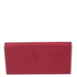 Pre Owned Prada Pink Nylon and Leather Continental Wallet