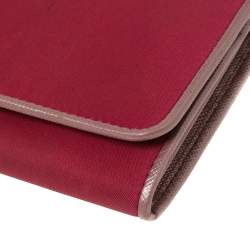 Pre Owned Prada Pink Nylon and Leather Continental Wallet