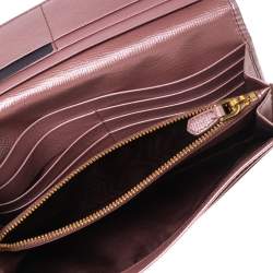 Pre Owned Prada Pink Nylon and Leather Continental Wallet