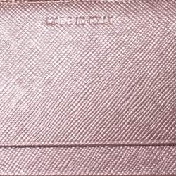 Pre Owned Prada Pink Nylon and Leather Continental Wallet