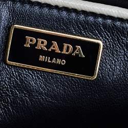 Pre Owned Prada Cream Saffiano Vernice Leather Open Promenade Satchel