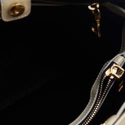 Pre Owned Prada Cream Saffiano Vernice Leather Open Promenade Satchel