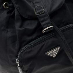Prada Black Tessuto Nylon Vintage Drawstring Backpack