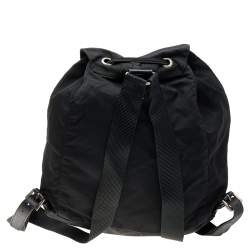 Prada Black Tessuto Nylon Vintage Drawstring Backpack