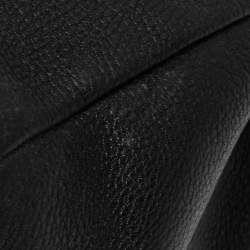 Pre Owned Prada Black Vitello Daino Leather Middle Zip Tote