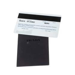 Pre Owned Prada Black Vitello Daino Leather Middle Zip Tote