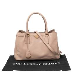 Pre Owned Prada Beige Saffiano Leather Medium Open Tote