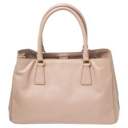 Pre Owned Prada Beige Saffiano Leather Medium Open Tote