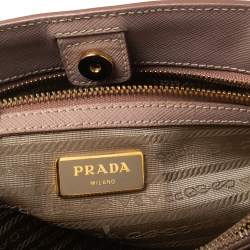 Pre Owned Prada Beige Saffiano Leather Medium Open Tote