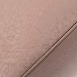 Pre Owned Prada Beige Saffiano Leather Medium Galleria Double Zip Tote