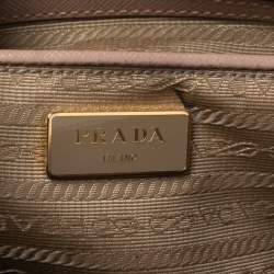 Pre Owned Prada Beige Saffiano Leather Medium Galleria Double Zip Tote