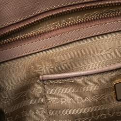 Pre Owned Prada Beige Saffiano Leather Medium Galleria Double Zip Tote