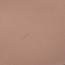 Pre Owned Prada Beige Saffiano Leather Mini Zip Top Camera Sling Bag