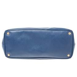 Pre Owned Prada Blue Saffiano Lux Leather Executive Galleria Tote