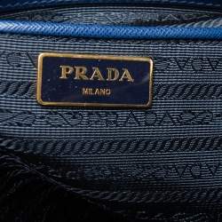 Pre Owned Prada Blue Saffiano Lux Leather Executive Galleria Tote