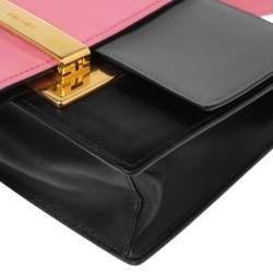 Pre Owned Prada Multicolor City Calf Leather Small Metal Ribbon Flap Bag