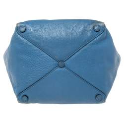 Pre Owned Prada Blue Vitello Daino Tote