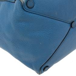 Pre Owned Prada Blue Vitello Daino Tote